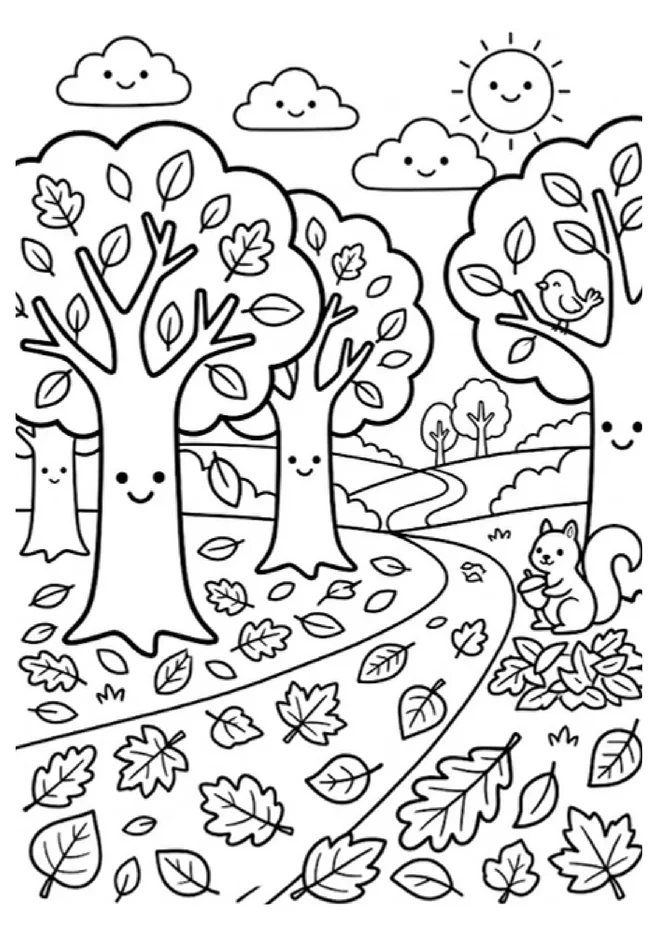 Desenhos Outono para imprimir e colorir - imagem 3